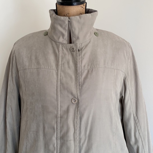 Gallery Light Olive Greenish Color Full Zip Snaps Coat Jacket Size L ? - Picture 2 of 7